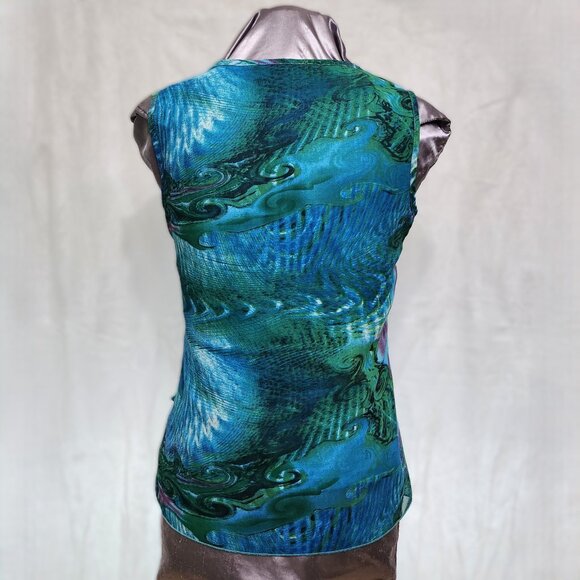 Blue Layered Ruffled Blouse - Picture 2 of 6